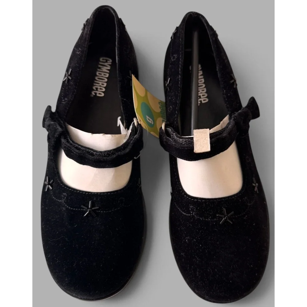 Gymboree PRIM AND PROPER Black Velvet Mary Jane Dress Shoes NWT Sz 2 Toddler